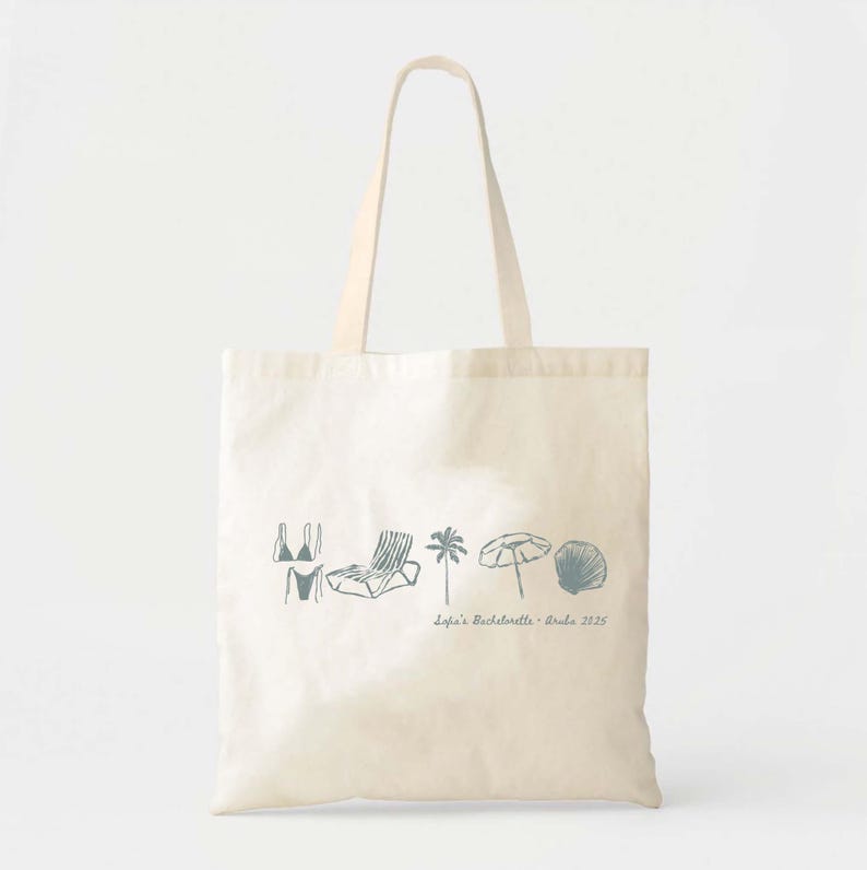 Coastal Bachelorette Tote Bag - Custom Name and Colors - Etsy