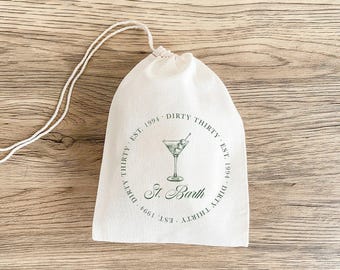 Dirty 30 Martini Favor Bag - Bachelorette Party Hangover Kit