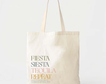 Wedding Welcome Tote: Mexico Inspired Canvas (Custom Text Available)