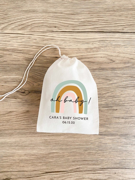 Oh Baby Rainbow Personalized Baby Shower Favor Bag Baby Etsy