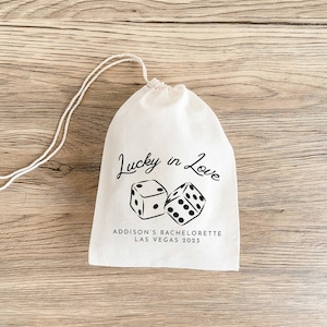 Personalized Las Vegas Bachelorette Muslin Favor Bag: Hangover Kit