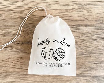 Personalized Las Vegas Bachelorette Muslin Favor Bag: Hangover Kit