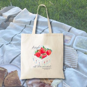 Market Tote Bag: Eco-Friendly Cotton Canvas - Reusable, Durable image 1