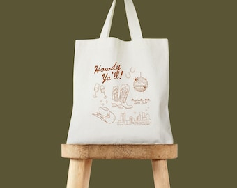 Brides Last Rodeo Canvas Tote, Cowgirl Bachelorette (9x11 or 16x15)