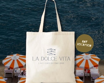 La Dolce Vita Tote Bag: Italian Sardine Design, Wedding Favor