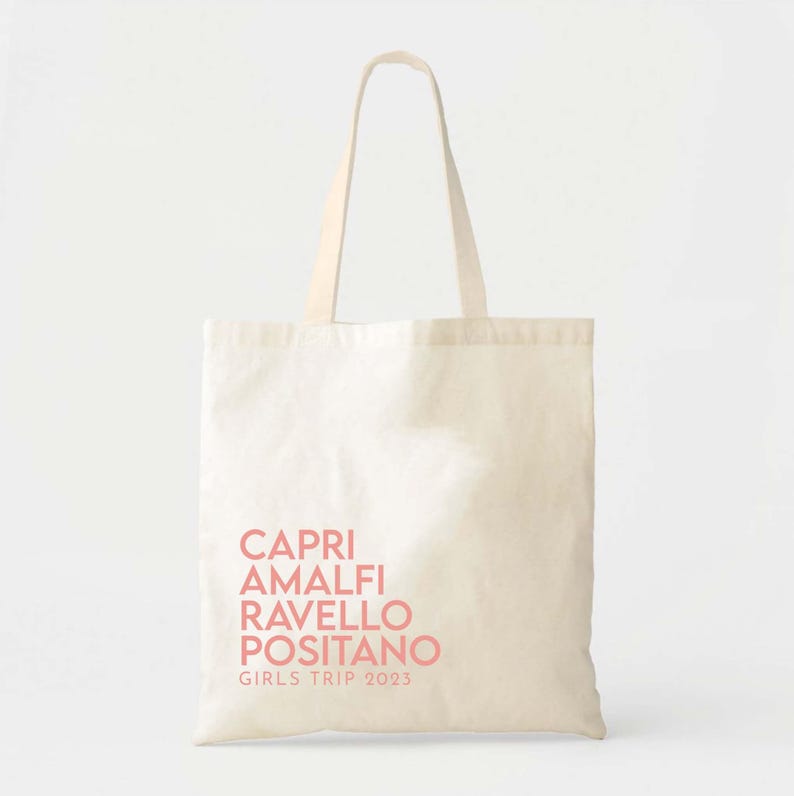 Europe Vacation Tote: Capri Amalfi Inspired - Cotton Canvas Bag image 2