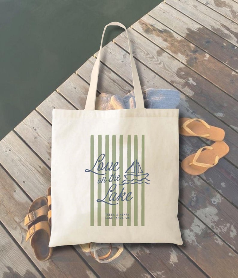 Bachelorette Party Tote: Lake Wedding Style (9x11 or 16x15 inches) image 2