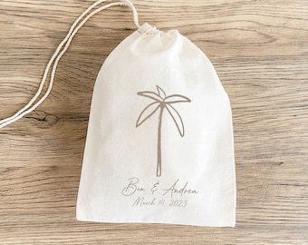 Palm Tree Destination Wedding - Wedding Welcome Bag - Gift Bag - Wedding Party Favor - Personalized Hangover Kit - Custom Tropical Favor Bag