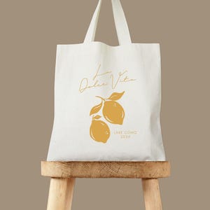 Lemon Tote Bag: Cotton Canvas - Personalized for Weddings image 2