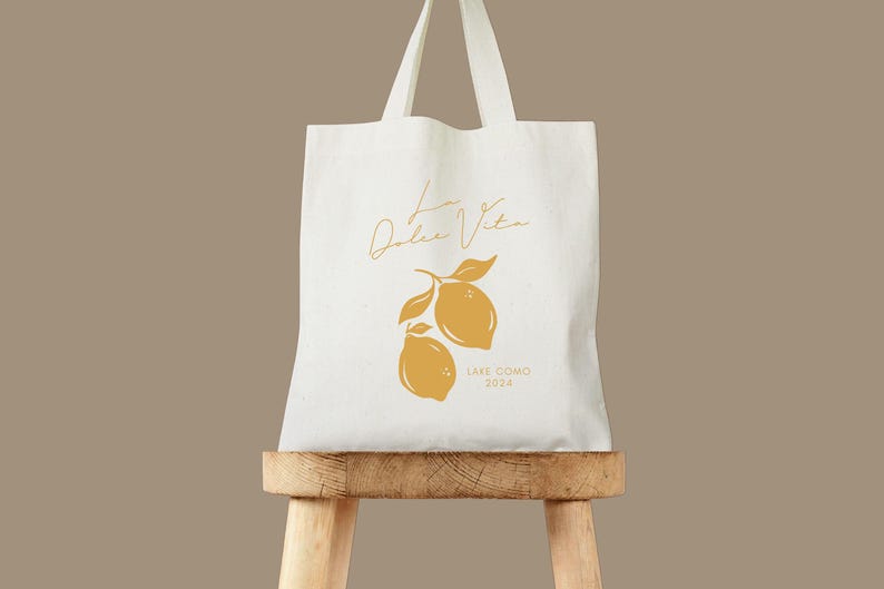 Lemon Tote Bag: Cotton Canvas - Personalized for Weddings image 2