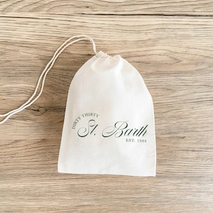 Bachelorette Party Favor Bag, Muslin, Personalized (Dirty 30)