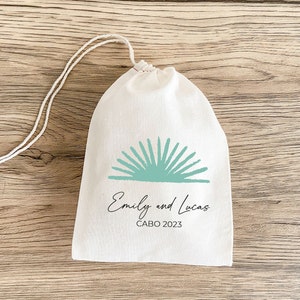 Sunburst Destination Wedding - Wedding Welcome Bag - Gift Bag - Wedding Party Favor - Personalized Hangover Kit - Custom Tropical Favor Bag