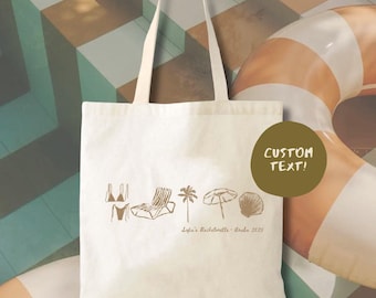 Coastal Bachelorette Tote Bag - Custom Name and Colors