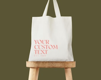 Bolsa de tela personalizada: Letras de burbujas retro - Lona de algodón