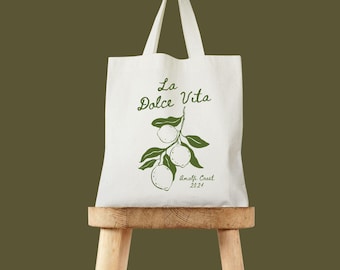 Lemon Tote Bag: Italian Wedding Style - Cotton Canvas