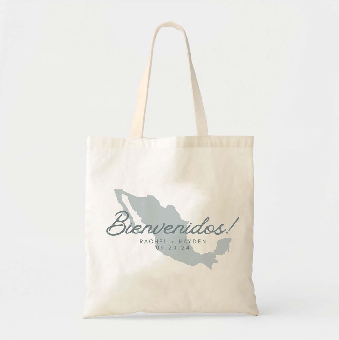 Mexico Welcome Tote Bag: Personalized Cotton Canvas Wedding Favor - Etsy