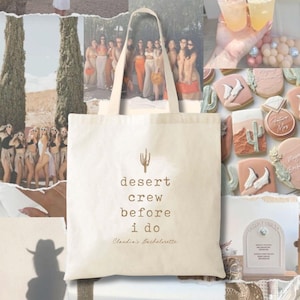 Desert Bachelorette Tote Bag - Cotton with Cactus Print