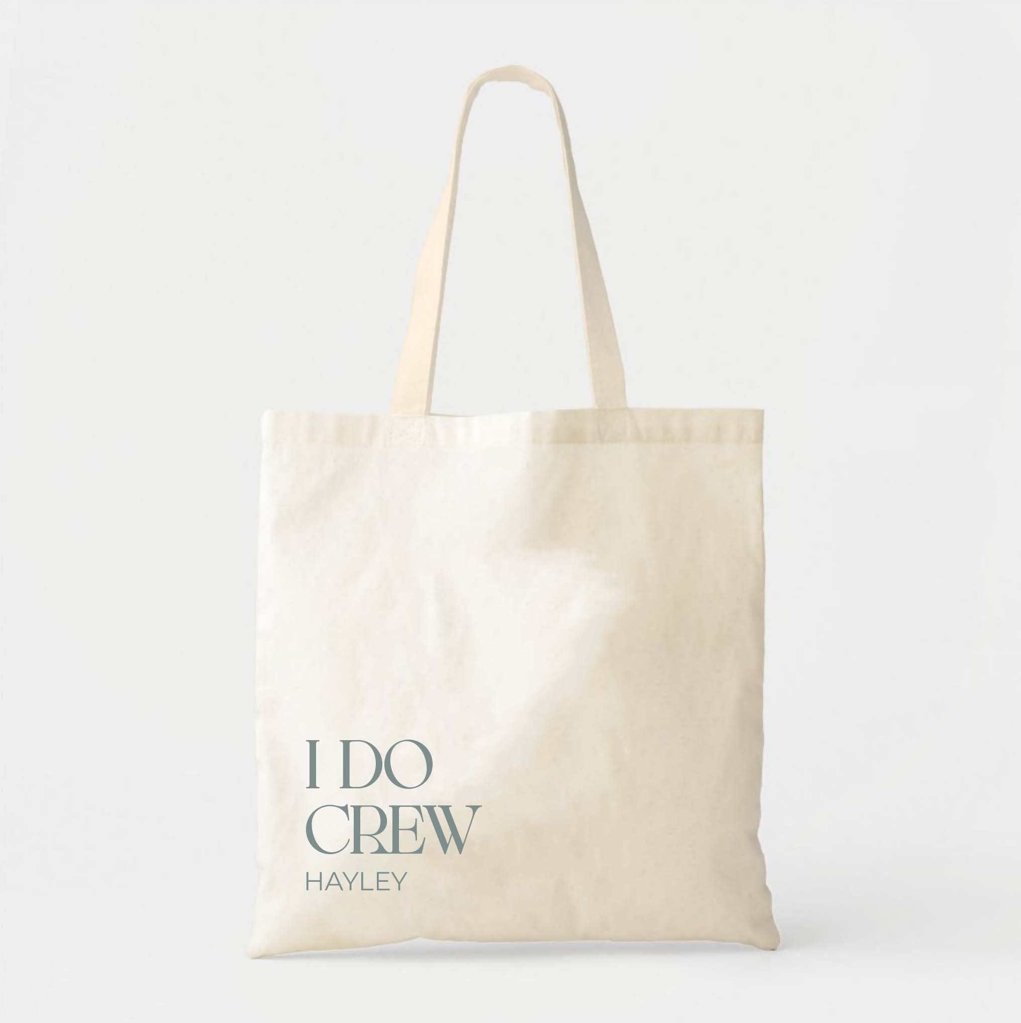 Personalized I Do Crew Tote Bag - Bridesmaid Wedding Welcome Bag - Custom Name Bridesmaid Gift - Bachelorette Party Favor