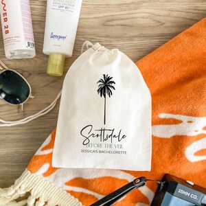 Custom Hangover Kits for Bachelorette Parties - Muslin Favor Bags image 2