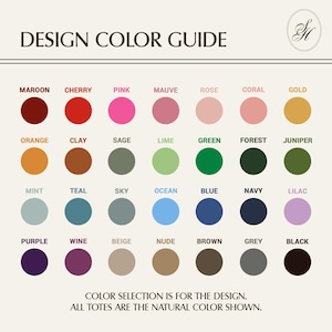 The image is a color guide that provides a visual representation of various natural color names, such as maroon, cherry, pink, mauve, rose, coral, gold, orange, clay, sapphire, lime, green, forest, jeniper, mint, teal, sky, ocean, blue, navy, lilac, purple, wine, beige, nude, brown, grey, black, and nude. The guide is designed to help designers and artists choose the appropriate colors for their designs or artwork.