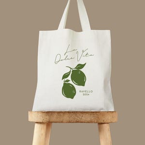 Lemon Tote Bag: Cotton Canvas - Personalized for Weddings image 1