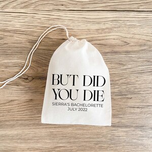 Bachelorette Party Favor Bag: Custom Hangover Kit - Muslin Drawstring image 1