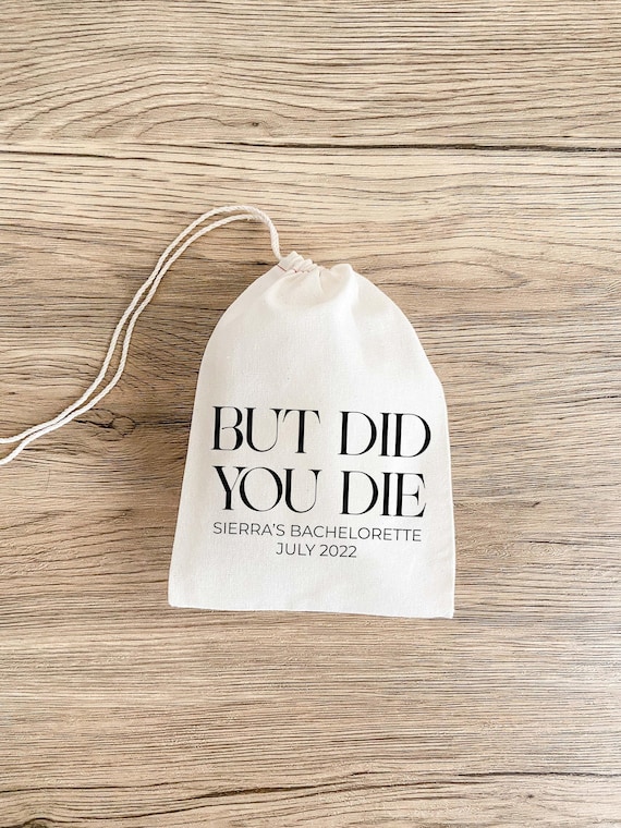 Bachelorette Party Favor Bag: Custom Hangover Kit - Muslin Drawstring