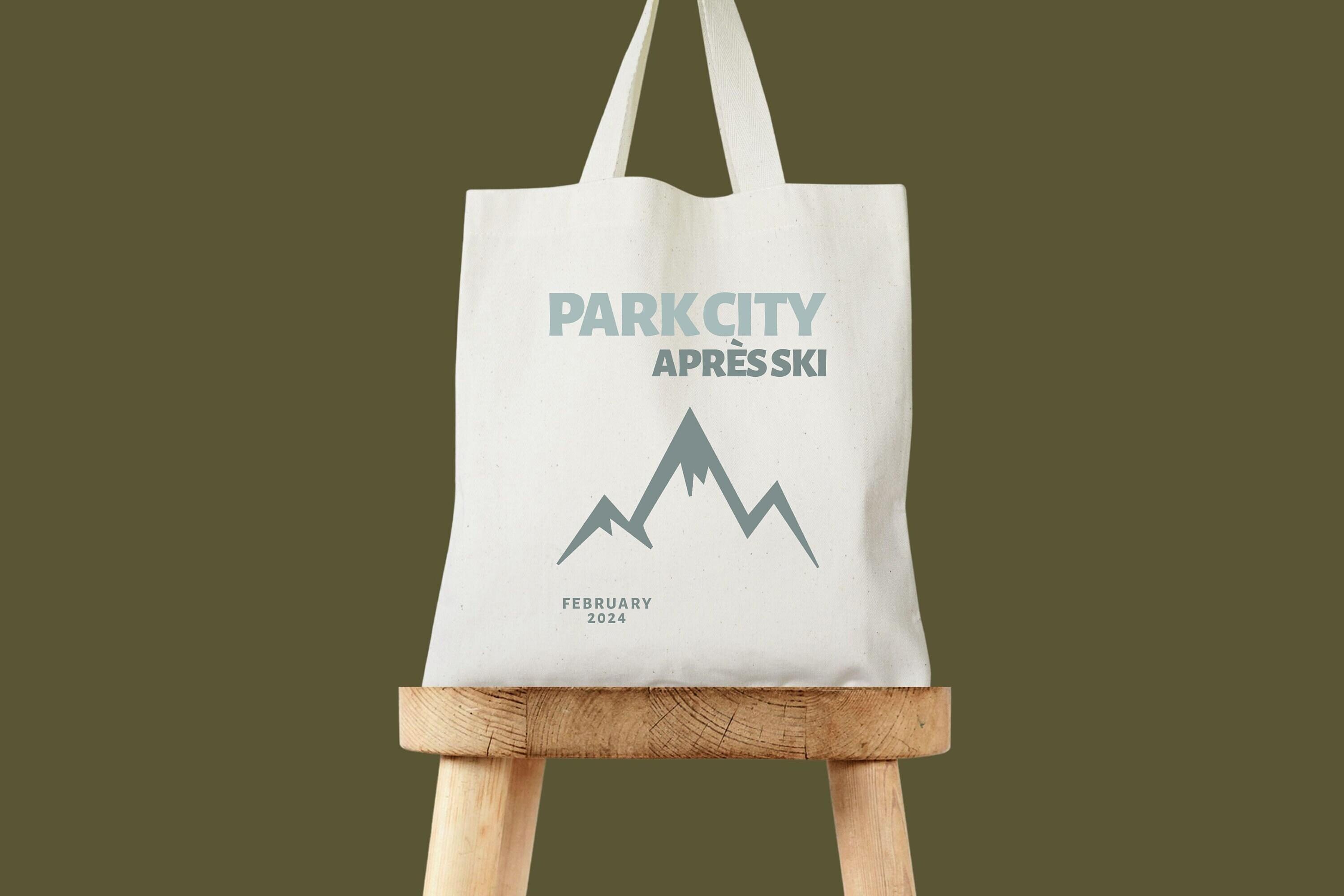 Apres Ski Tote Bag: Canvas Cotton - Personalized Winter Favor - Etsy