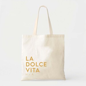 Italy Tote Bag, La Dolce Vita Design (Cotton or Canvas) image 2