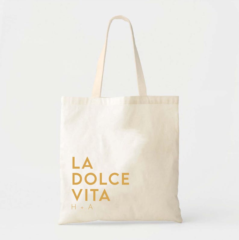 Italy Tote Bag, La Dolce Vita Design (Cotton or Canvas) image 2