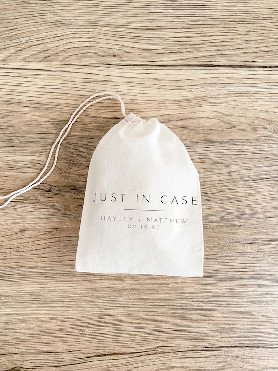 Personalized Muslin Hangover Kit Bag: Wedding Favor, Party Survival