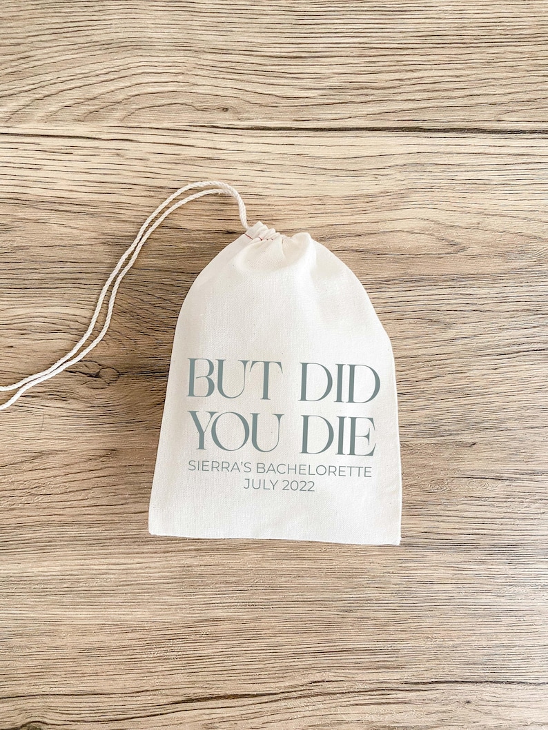 Bachelorette Party Favor Bag: Custom Hangover Kit - Muslin Drawstring image 2