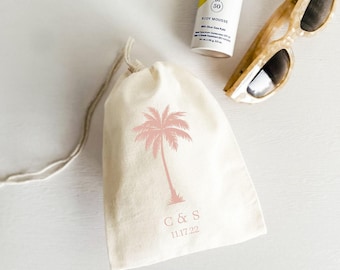 Palm Tree Wedding Favor Bags - Custom Tropical Party Favors