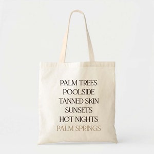 Palm Springs Tote - Kater Kit Tassen - Vrijgezellenfeest Cadeauzakjes - Bestemming Bruiloft Tote - Survival Kit - Aangepaste draagtas - Tropische Tote
