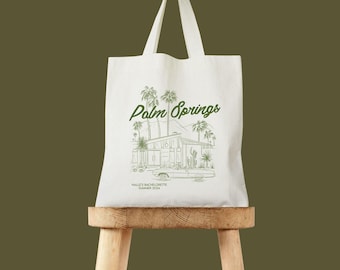 Palm Springs Tote • Custom Desert Trip Bag • Personalized Travel Weekend Gift • Mid-Century Girls Trip or Bridal Party Carryall