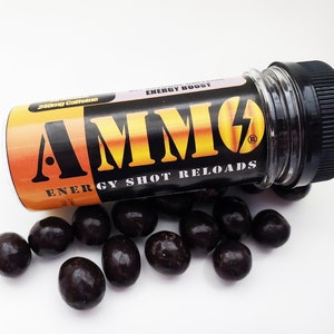 AMMO® Natural Energy 2 pack  Chocolate Coffee Rounds Caffeinated Shot Reloads Chocolate Coffee Beans