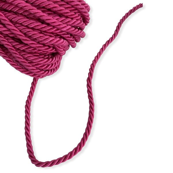 Twisted Cord 6 mm Pink, Kordel Drehkordel, Soutache Braid  Braided Rope Piping Cushion Edging