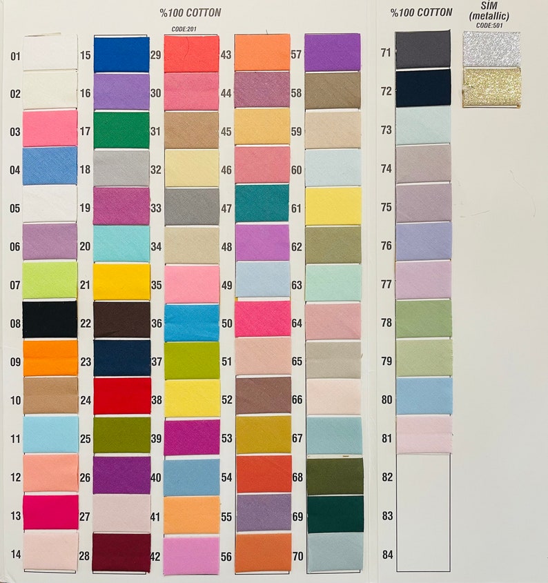 80 Colours 20 MM /2 CM Bias Binding %100 Percent Cotton Fold Over Tape image 3