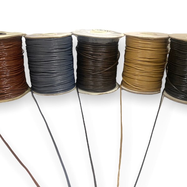 Leather look cord 1,5 mm, brown, dark brown, grey, beige, black