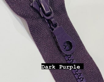 Dunkellila Chunky Zip: Offener / geschlossener End-Jacken-Reißverschluss 3 cm 80 cm