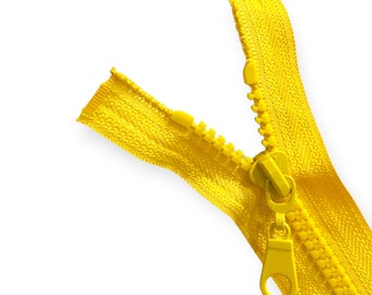 Yellow Chunky  open ended or closed ended 4 cm - 80 cm, divisible or indivisible zip for Jacket, Chunky Zip