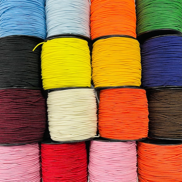 2MM Round High Quality Coloured Elastic Cord 2 mm Round Elastic