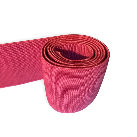 Pink Woven Waistband Elastic: 40mm Wide, Strong & Flat