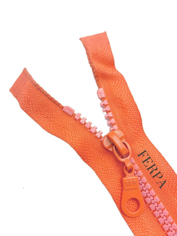 Buy Orange Chunky Plastic Zip: Open or Closed End, Jacket Zipper