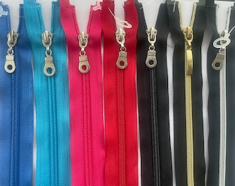 5 cm tot 120 cm Gesloten Nylon Heavy Duty Dikke Rits Bekleding Rits, Jurk Rits Zilver-Goud-Rood-Shock Pink-Turquoise-Koningsblauw-Zwart