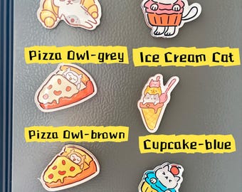 Futter Katze Acryl Magnet| Niedliches Kawaii Katzen Zubehör | Geschenke unter 10 | Originalkunstwerk
