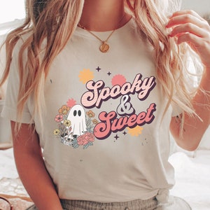 Halloween Shirt Retro for Gift Halloween Tshirt Women Halloween T-shirt Cute Halloween Graphic Tee Funny Halloween T shirt Spooky Halloween