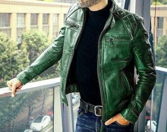 green biker jacket