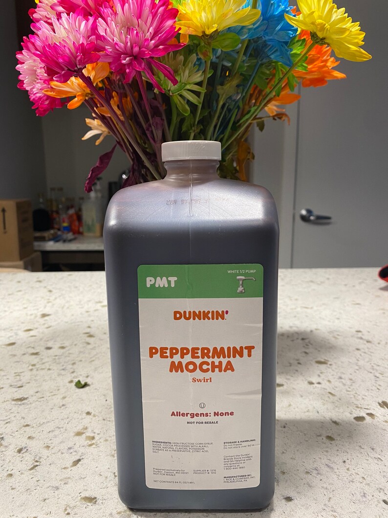 Dunkin Donuts Seasonal Peppermint Mocha Swirl Syrup Etsy