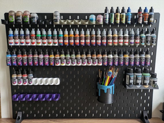 Paint bottle holder for IKEA Skadis /Vallejo/Army Painter/Citadel/Green Stuff World/Tamia/17ml bottle/dropper/35-60ml Vallejo wash/Schmincke